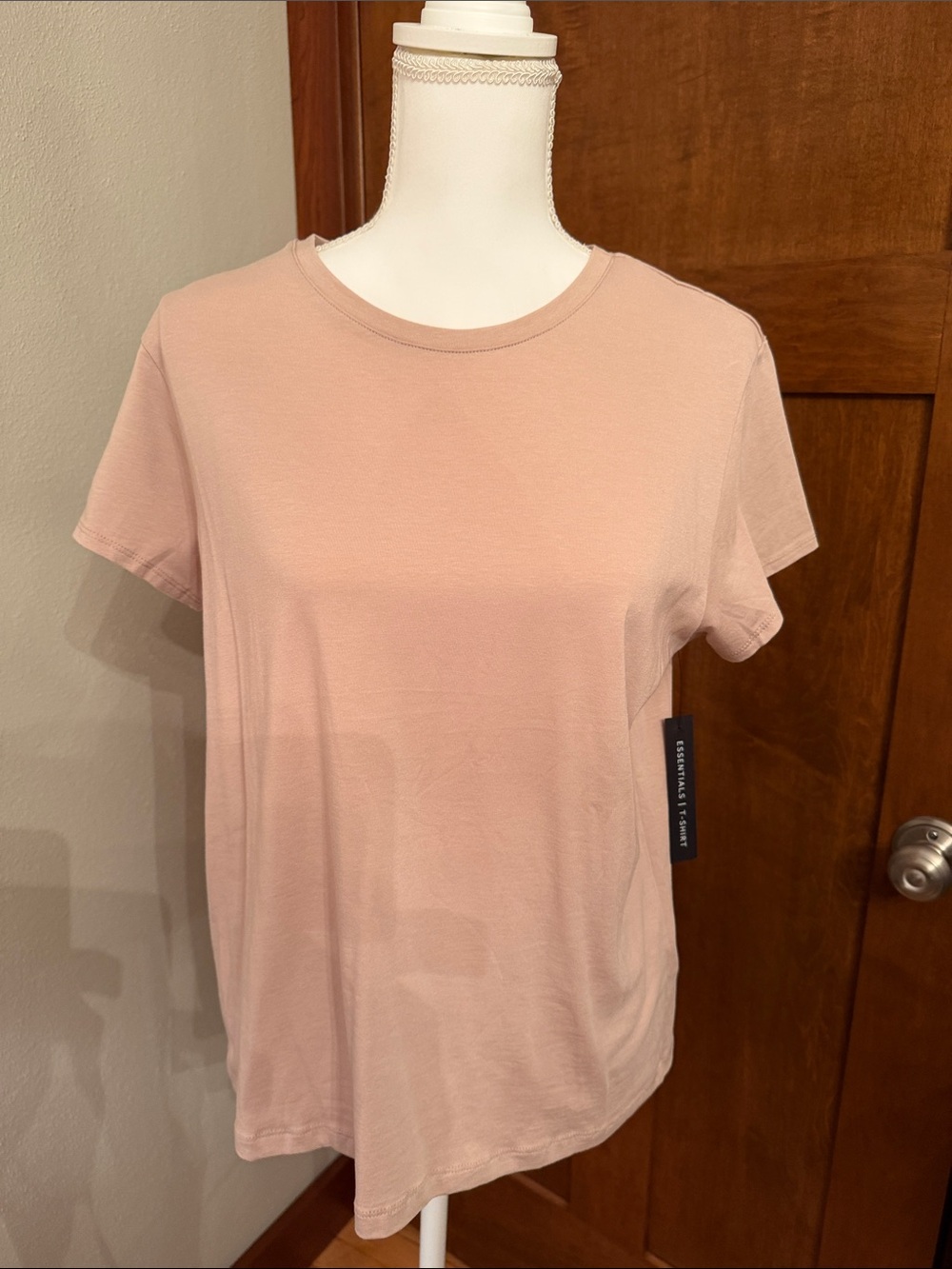 Tahari Short Sleeve Crewneck Tee in Taupe